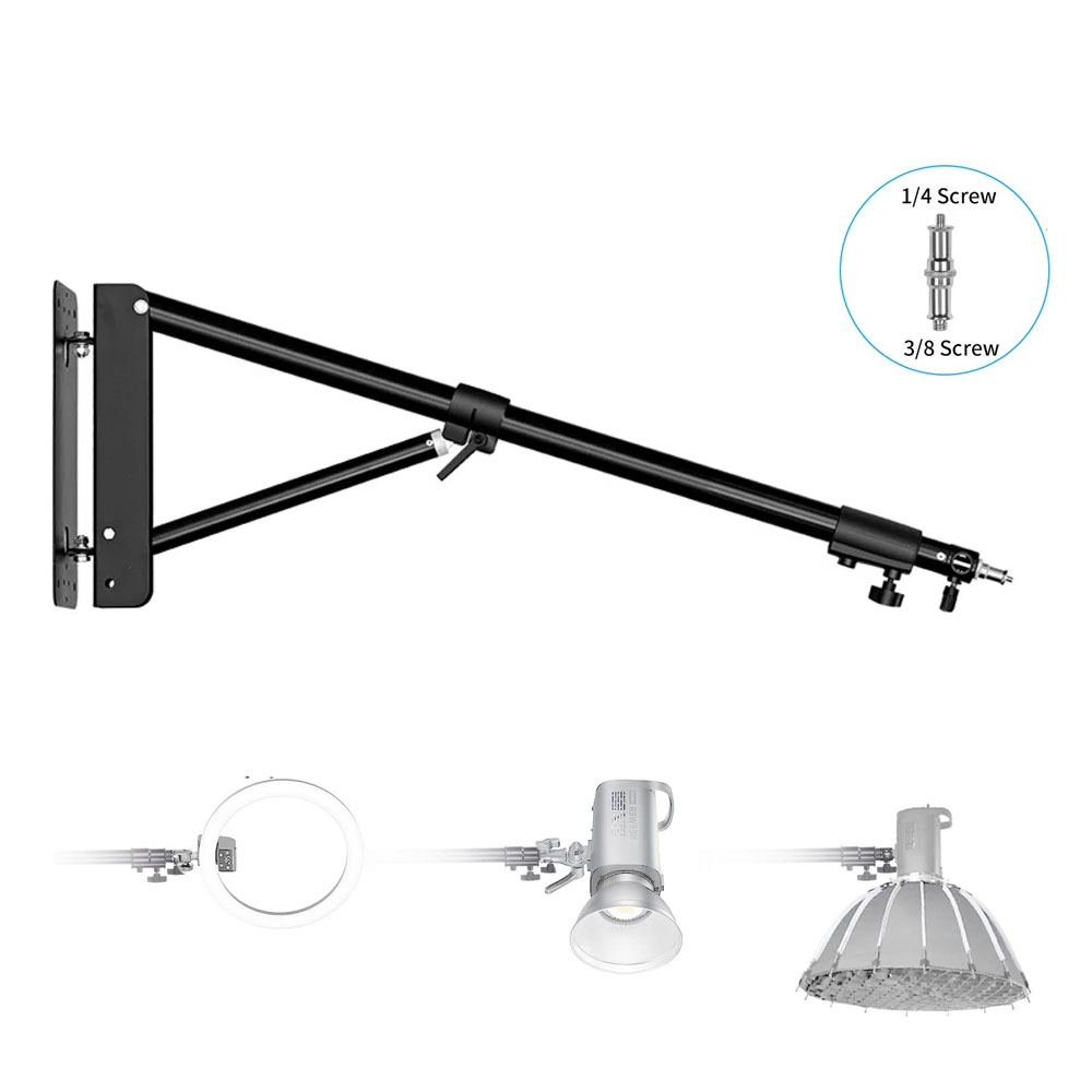 Photography Lighting System - 写真撮影用三角アーム付きストロボライト,壁掛け,ソフトボックス,傘,リフレクター,リングライト,100, 135, 170cm