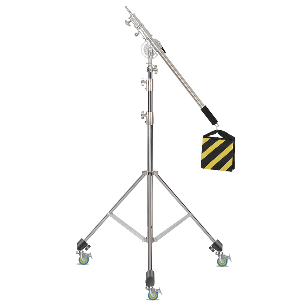Photography Lighting System - Sh-ステンレス鋼ライトスタンド、LEDライト用三脚サポート、フォトスタジオ、頑丈、耐荷重、10kg、2.8m