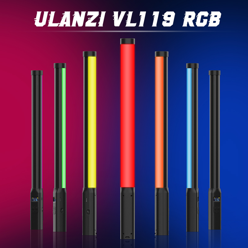 Photography Lighting System - Ulanzi VL119 ハンドヘルド RGB カラフルなスティックライト 19.68