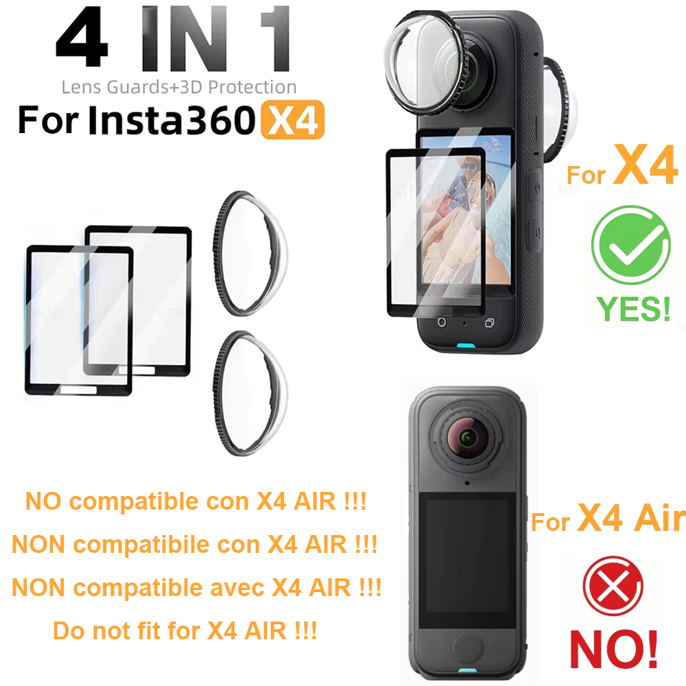 Insta360 Camera X4 - Insta360 X4 レンズガードキャップスクリーンプロテクターフィルムクイックデタッチ保護キット Insta 360 X4