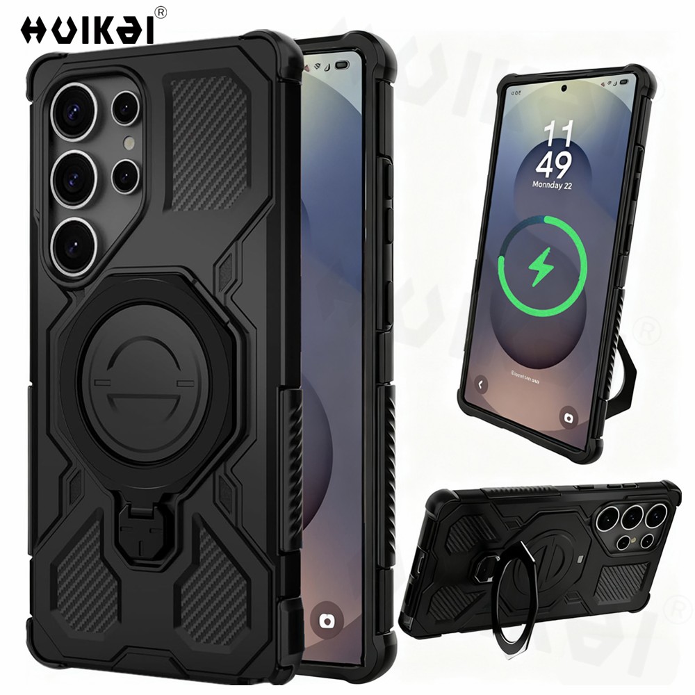 Photography Lighting Case - Samsung S25 Ultra、S25 FE、S25 Edge、S24 Ultra用ケース、MagSafe対応スタンド、マグネット式ホルダー、保護スタンド、キックスタンド、保護カバー