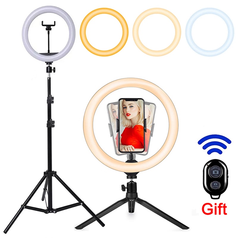Photography Lighting System - 16/26/33 センチメートル LED 自撮りリング照明ライト調光可能な写真撮影 Bluetooth リモコン付き