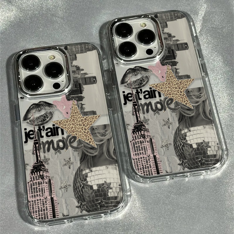 Photography Lighting Case - クリエイティブなヒョウ柄のスターライトボールコラージュ、高級感のある透明電気メッキフォトフレーム付きスマホケース、iPhone 17/16 Pro Max/15/14 Plus/13/12/11対応、耐衝撃、滑り止め、軽量、ファッショナブルでトレンディなデザイン、ユニセックス、ギフトにも最適。
