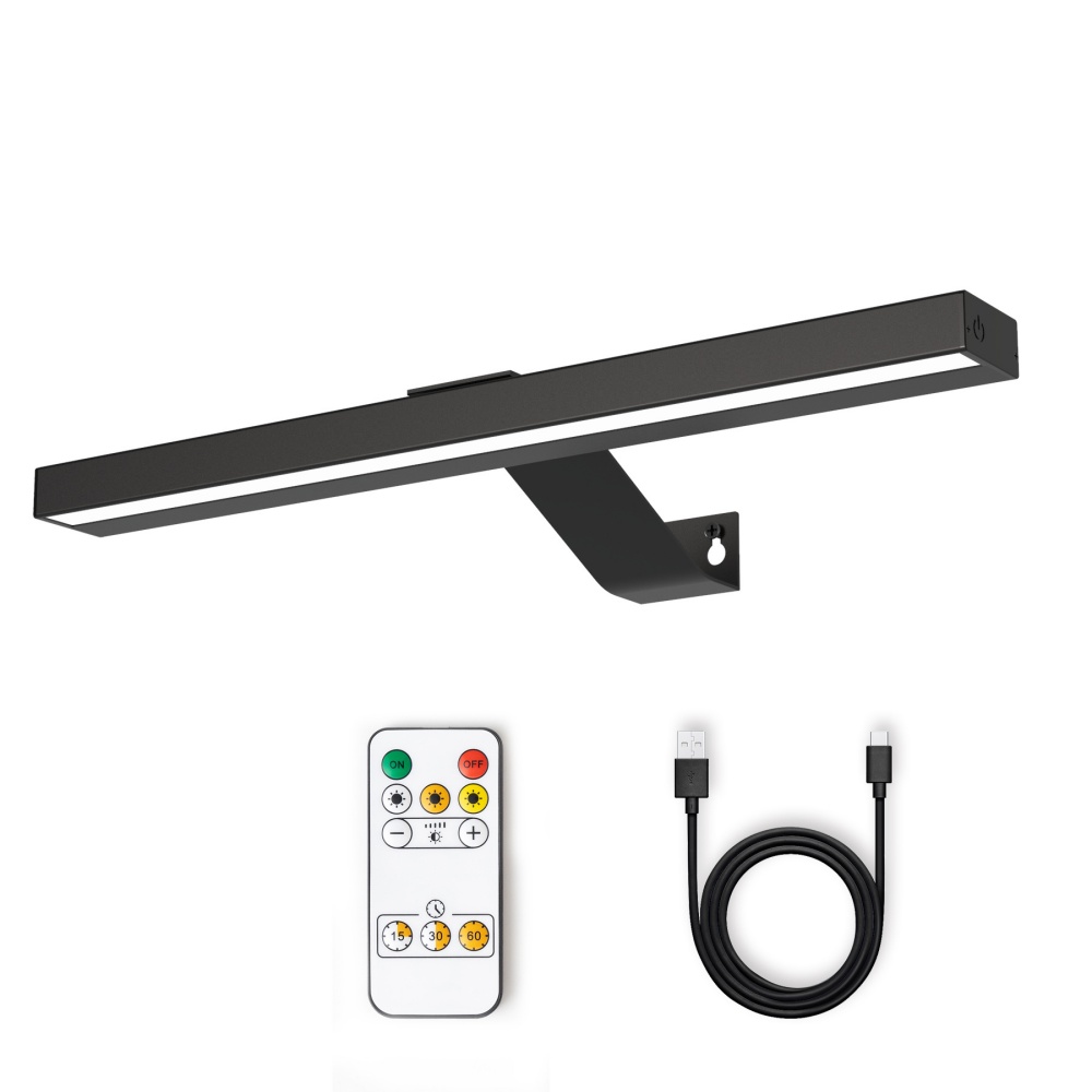 Photography Lighting Wireless - 4000mAh LED充電式ウォールランプ モダンリモコン付き 3色調光 ワイヤレスバスルームミラーライト アルミ製ピクチャーライト
