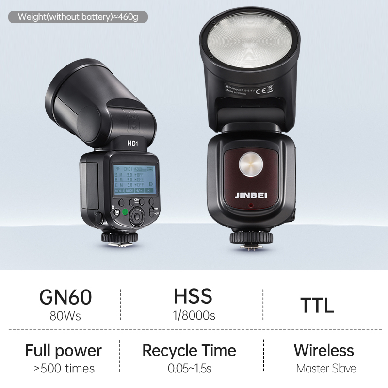 JINBEI HD-1ラウンドヘッドHSSスピードライト屋外 - Lighting In Photography のレビューと価格