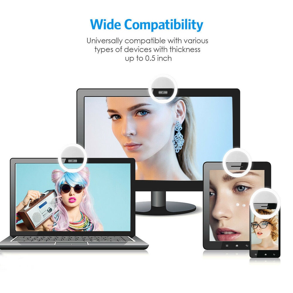 USB充電式LEDリングライト,電話クリップ,写真,ビデオ, - Photography Lighting Accessories のレビューと価格