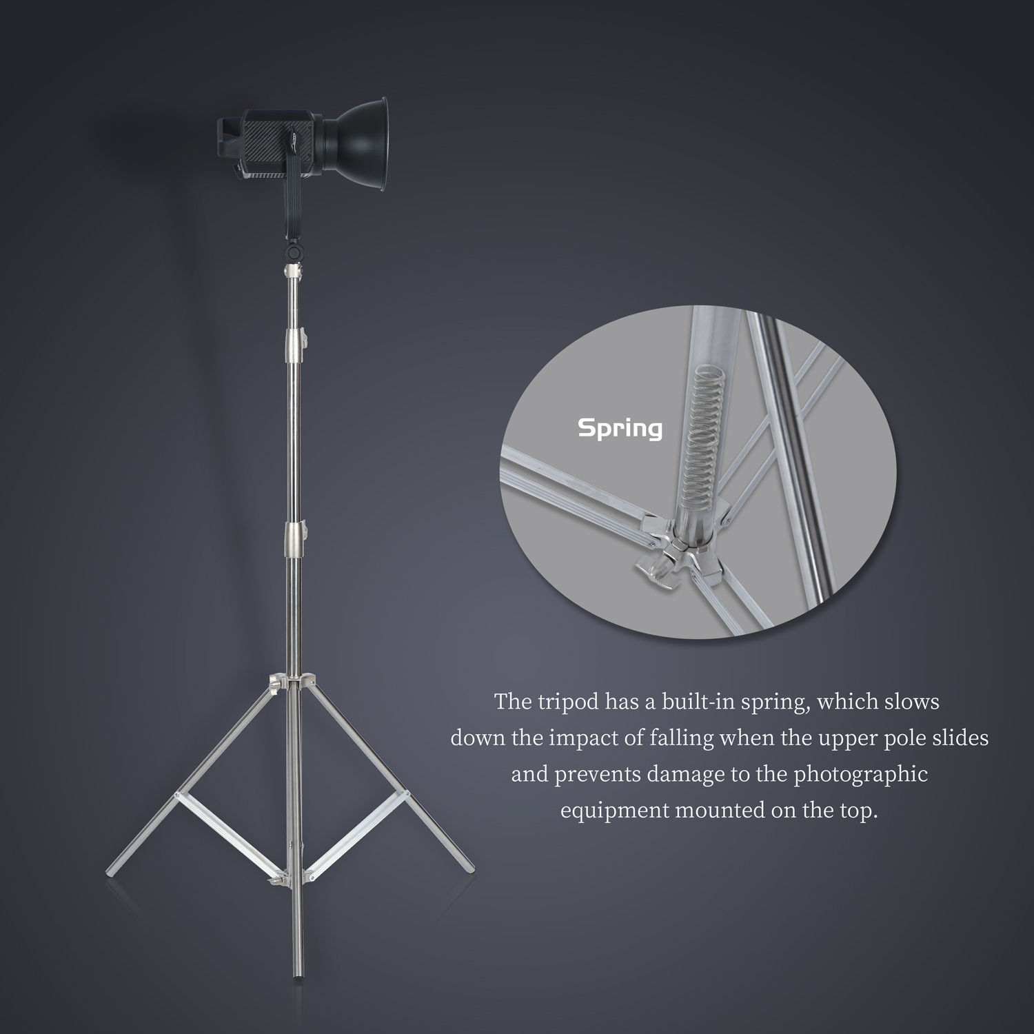 Sh-ステンレス鋼ライトスタンド、LEDライト用三脚サポート - Photography Lighting System のレビューと価格