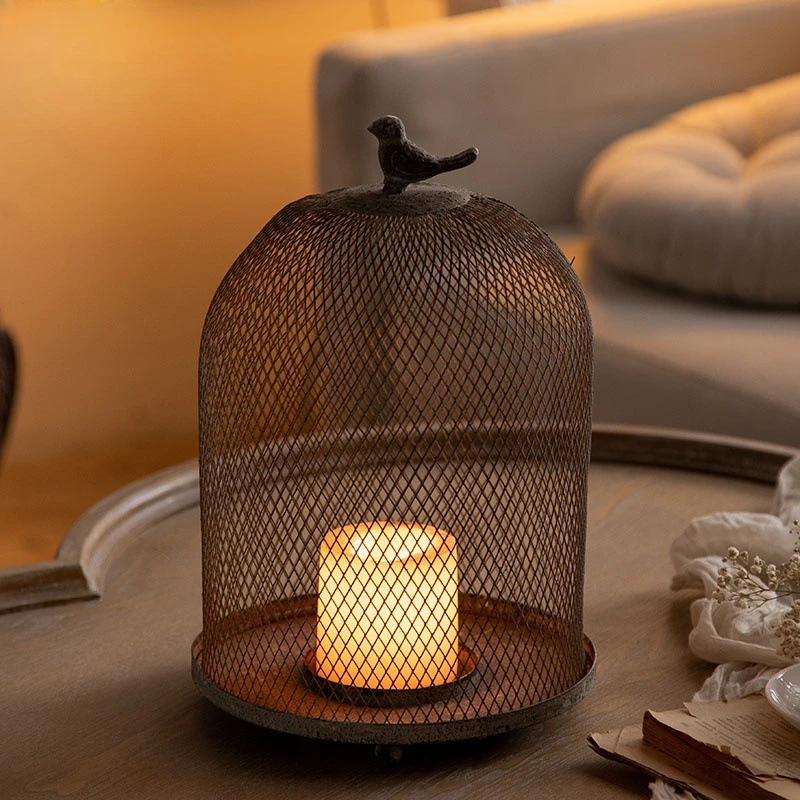 ヴィンテージアイアン鳥かごキャンドルホルダー 取り外し可能な - Vintage Photography Lighting のレビューと価格