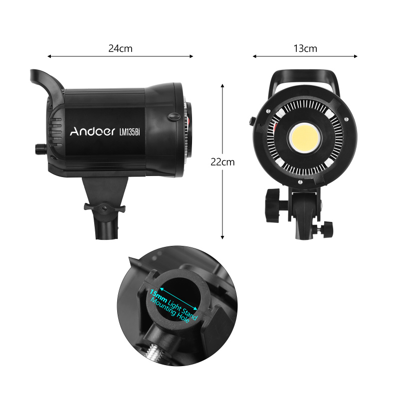 Andoer LM135Bi ポータブル LED 写真補助光 - Photography Lighting System のレビューと価格