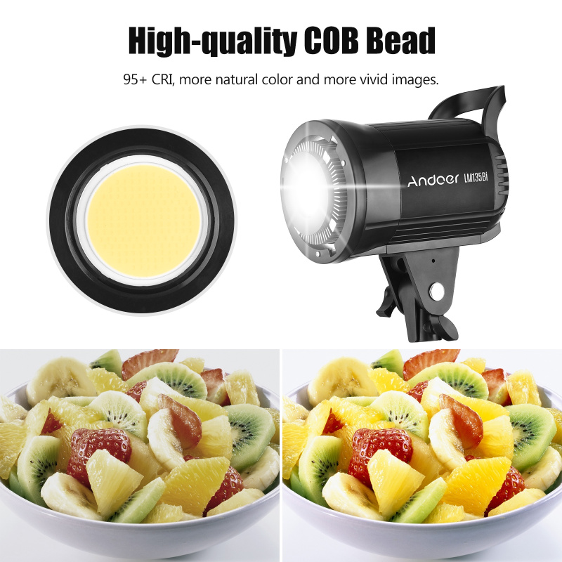 Andoer LM135Bi ポータブル LED 写真補助光 - Photography Lighting System のレビューと価格