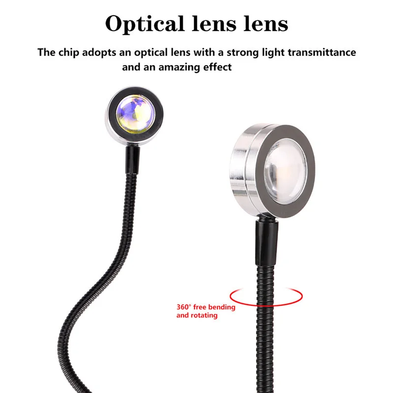 USB サンセットプロジェクションランプ虹の雰囲気ナイトライ - Lighting In Photography Book のレビューと価格