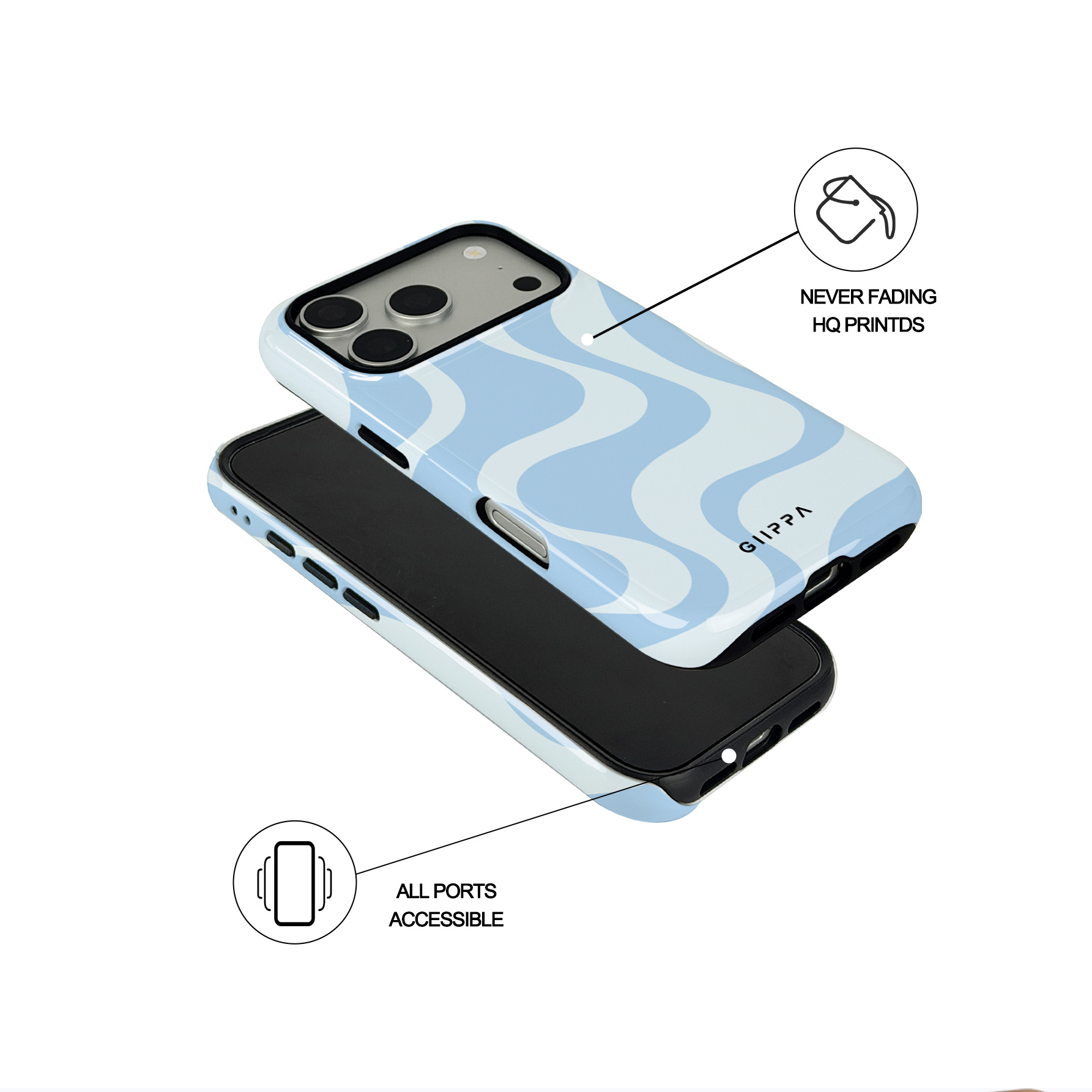 不規則な光のスカイブルー波模様写真ラミネート加工の2in1ス - Photography Lighting Case のレビューと価格