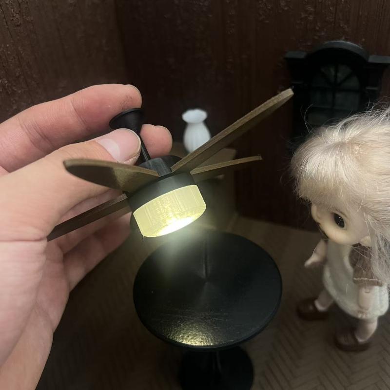 ミニチュアシーリングファン LEDライト付き 1/12スケー - Vintage Photography Lighting のレビューと価格