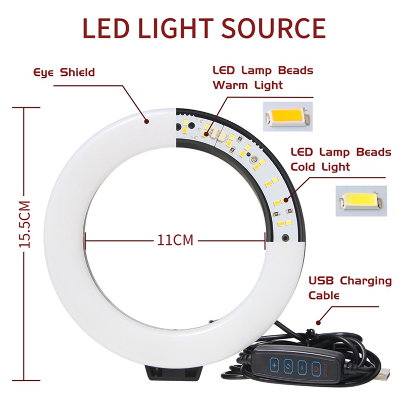 LEDリングライト16cm,写真撮影用,自撮り写真照明,携帯 - Photography Mobile Lighting のレビューと価格