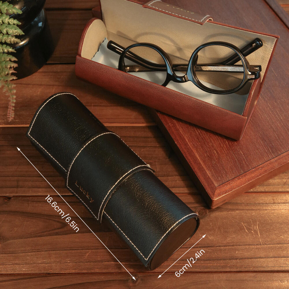 パーソナライズされたカスタム名入りレザー眼鏡ケース PU ポ - Vintage Photography Lighting のレビューと価格
