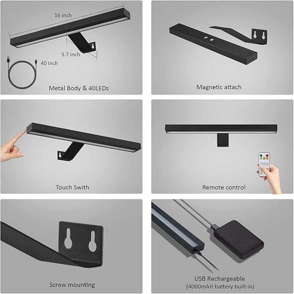 4000mAh LED充電式ウォールランプ モダンリモコン付 - Photography Lighting Wireless のレビューと価格